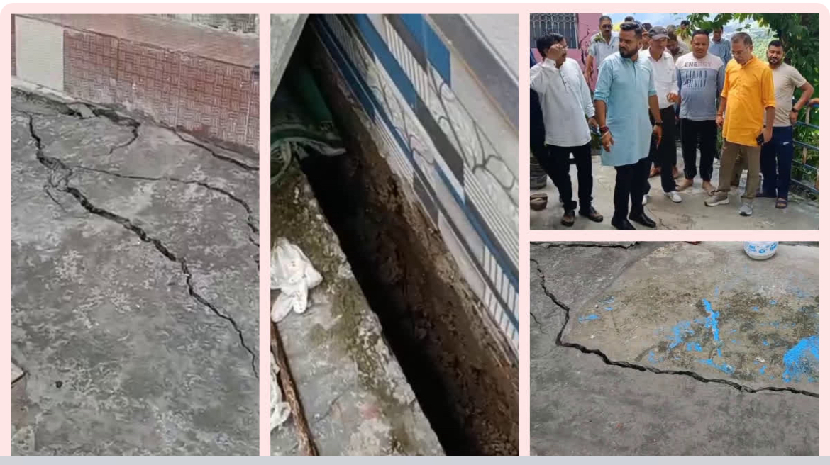 श्रीनगर टीचर्स कॉलोनी में दरारों और भू-धंसाव का हुआ निरीक्षण, देहरादून से पहुंची रेलवे के विशेषज्ञों की टीम