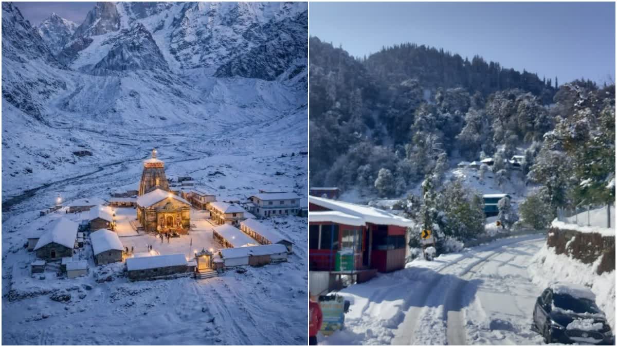 चोपता–दुगलबिट्टा में बर्फबारी के बाद सैलानियों की उमड़ी भीड़, जाम ने बढ़ाई मुश्किलें